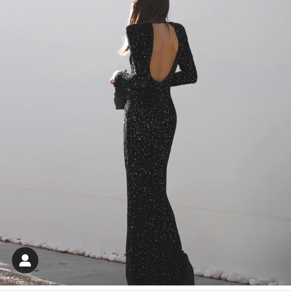 Zara Shoulder pad sequin dress